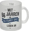 Mit 66 Jahren beginnt das Leben Glas Tasse Produktbild-Vorschau 1