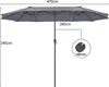 A diagram showing the dimensions of a large outdoor umbrella. Podgląd zdjęcia produktu