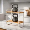 Relaxdays Regal, Bambus, Metall, Badezimmer, Flur, 2 Produktbild-Vorschau 3