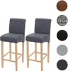 A collage showing two bar stools and swatches of different material options. Voir les images du produit