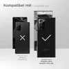 Two smartphones are shown side-by-side, with compatibility information displayed above them. Produktbild-Vorschau
