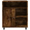 vidaXL Stojak na drukarkę z kółkami dąb wędzony 60x50x67 cm Podgląd zdjęcia produktu 5