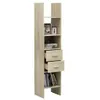 A tall, narrow bookshelf with drawers and shelves, shown against a white background. Produktbild-Vorschau