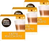 Three boxes of Nescafé Dolce Gusto Latte Macchiato coffee pods are stacked diagonally. Produktbild-Vorschau