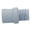 A close-up studio shot of a gray plastic drain hose end piece against a white background. Produktbild-Vorschau