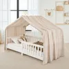 Betthimmel für Hausbett LIAN-1 mit Pompons, 100% Musselin Produktbild-Vorschau 1