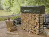 Kaminholzregal Außen aus Stahl, schwarz, Brennholzregal mit Produktbild-Vorschau 4
