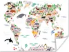 MuchoWow® Poster Weltkarte - Kinder - Tiere 120x90 cm - Produktbild-Vorschau 1