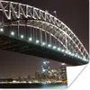 MuchoWow® Poster Brücke - Nacht - Skyline 75x75 cm - Wand Produktbild-Vorschau 1