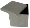 Opvouwbare Poef Met Opbergdoos Grijs 38x38x38cm Productafbeelding-voorbeeld 2