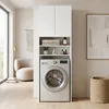 Badschrank Weiss stehend | Schmaler Badezimmerschrank mit 4 Produktbild-Vorschau 6
