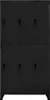 A black metal locker with six compartments, arranged in two columns and three rows. Náhľad obrázku produktu
