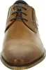 A close-up, front-facing view of a brown leather shoe. Produktbild-Vorschau