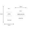 Diagram showing dimensions and labels for spice jars. Produktbild-Vorschau