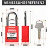 Veiligheidssloten, vergrendelingssysteem, 38 mm, rood, 10 Productafbeelding-voorbeeld 2