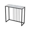 A console table with a marble top and black metal frame is shown against a white background. Produktbild-Vorschau