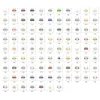 A grid of various awning fabric samples, each with a numerical identifier and a small preview image. Produktbild-Vorschau
