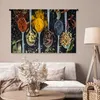 MuchoWow® Wandteppich Wandbehang Gewürze - Löffel - Schwarz Produktbild-Vorschau 5