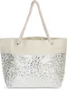 styleBREAKER Große Strandtasche mit Metallic Leo Print | Produktbild-Vorschau 1