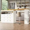 Bartisch ausziehbar 138-203cm, 360° drehbarer Stehtisch mit Produktbild-Vorschau 3