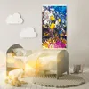 A child's bedroom with a bed, wall art, and toys. Produktbild-Vorschau