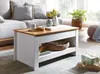 FineBuy Table basse blanche / chêne 85x47x45 cm Table de Voir les images du produit 2