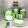 18tlg Frühstücksset Variant Grün Porzellan 6 Personen Produktbild-Vorschau 2
