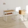 Two folding desks are shown with dimensions and weight capacity indicated. One desk is open and in use, while the other is folded. Anteprima dell’immagine prodotto