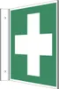 Fahnenschild Erste Hilfe Kreuz Kunststoffplatte 15x15cm Produktbild-Vorschau 1