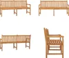 vidaXL Gartenbank 180 cm Massivholz Teak - Gartenbank - Produktbild-Vorschau 1