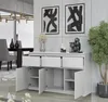 Komoda 120 Cm Biały Mat 3 Szuflady, 3 Drzwi, 3 Półki Salon Podgląd zdjęcia produktu 4