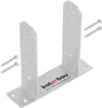 A metal U-shaped post bracket with two screws on a white background. Náhľad obrázku produktu