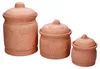 3er Set Terra Tontöpfe mit Deckel aus Terrakotta Kartoffel Produktbild-Vorschau 3