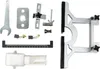 A collection of tools and accessories for a woodworking tool, laid out on a white background. Voir les images du produit