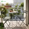 VOUNOT® Metall Bistroset 3-teilig, klappbarer Bistrotisch Produktbild-Vorschau 3