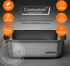 A stainless steel container with various marketing icons and text highlighting its features. Anteprima dell’immagine prodotto
