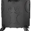 A close-up view of a black metal outdoor oven with decorative cutouts. Produktbild-Vorschau