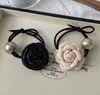 Rosa Frottee-Haargummi mit Rose Produktbild-Vorschau 4