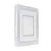 A white square LED panel light with a layered design, shown from a side angle against a white background. Produktbild-Vorschau