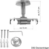 Innenlauf Gardinenstange Ø 16mm Metall Edelstahl Look Produktbild-Vorschau 2