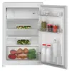 Interior view of an open refrigerator with food items. Voir les images du produit