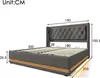 A diagram of a bed with dimensions indicated. Anteprima dell’immagine prodotto