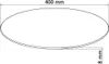 A diagram of a round glass tabletop with dimensions indicated. Náhľad obrázku produktu