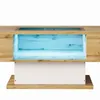 A close-up view of a modern coffee table with built-in LED lighting. Produktbild-Vorschau
