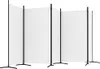 A white room divider with black poles and stands, shown from a slightly angled perspective. Náhled obrázku produktu