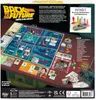 The back of a board game box for Back to the Future, showing the game board and components. Produktbild-Vorschau