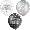 6 Luftballons schwarz & silber Happy Birthday Produktbild-Vorschau 1