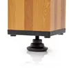 Close-up of the bottom of a wooden table with an adjustable black foot. Podgląd zdjęcia produktu
