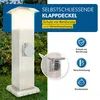 Edelstahlsäule mit 2 Steckdosen und Leuchte Produktbild-Vorschau 6