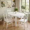 OLEA runder Esstisch, Weiß / Weiß - 100 cm (+ 40 cm) Produktbild-Vorschau 3